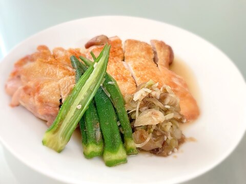 ノンオイル!チキンステーキ 薬味ソース添え